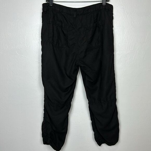 ❤️Last Chance Calvin Klein Black Linen Blend Tapered Leg Mid Rise Pants Size M - Picture 5 of 11